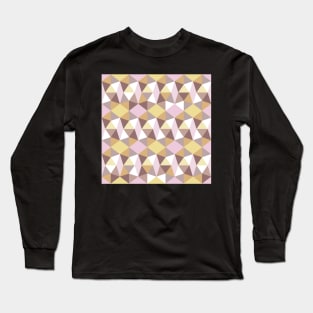 pentagons in brown, light pink and yellow Long Sleeve T-Shirt